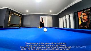 MESERA BILLAR EL LEON PIERDE APUESTA EN JUEGO BOLA EIGHT