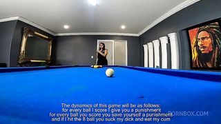 MESERA BILLAR EL LEON PIERDE APUESTA EN JUEGO BOLA EIGHT