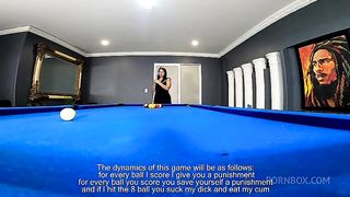 MESERA BILLAR EL LEON PIERDE APUESTA EN JUEGO BOLA EIGHT