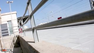 Busty French brunette Angelina ass fucked in the woods