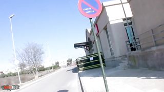 Busty French brunette Angelina ass fucked in the woods