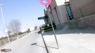 Busty French brunette Angelina ass fucked in the woods