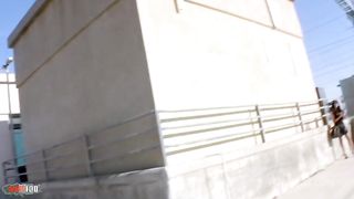 Busty French brunette Angelina ass fucked in the woods