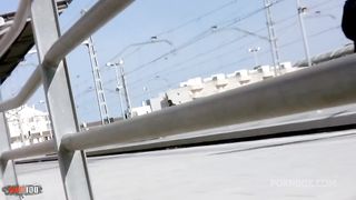 Busty French brunette Angelina ass fucked in the woods