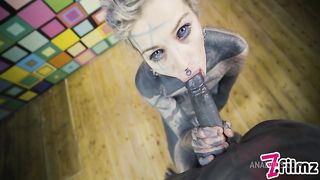 Tattoo couple HARD POV SEX - ANAL fuck, gapes, sloppy BJ, anal creampie, female orgasm