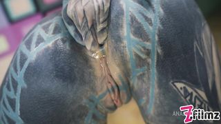 Tattoo couple HARD POV SEX - ANAL fuck, gapes, sloppy BJ, anal creampie, female orgasm