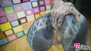 Tattoo couple HARD POV SEX - ANAL fuck, gapes, sloppy BJ, anal creampie, female orgasm