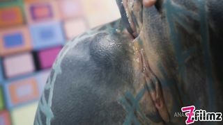 Tattoo couple HARD POV SEX - ANAL fuck, gapes, sloppy BJ, anal creampie, female orgasm