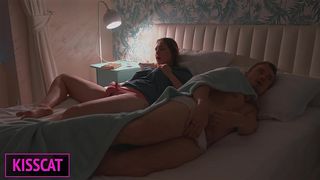 S2E2: STEP MOM LETS STEP SON LIE IN SHARE BED AND JERKING HIM, BUT UNEXPECTED HARD FUCK WITH FACIAL