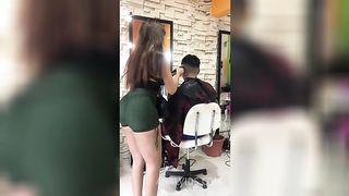 STYLIST FULFILLING THE SEXUAL DREAM OF HER PORN CLIENT