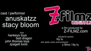 Women's Day - AnnuskatZz and Stacy Bloom take a bathtub with toys and blooming wet monster buttroses  together.