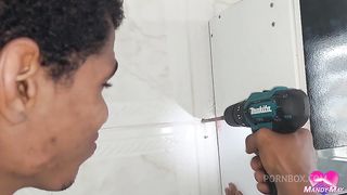 Ridding his BBC with my asshole creampie