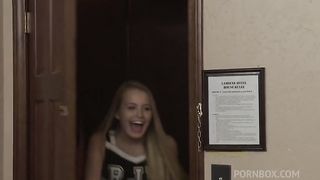 Big Boobed Hottie Romi Rain and Teen Cheerleader get it on