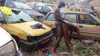 LUCIE GETS FUCKED IN THE GARAGE BY THE LOCAL MECHANIC ON THE HOOD OF HER VEHICLE WHILE IT IS BEING REPAIRED