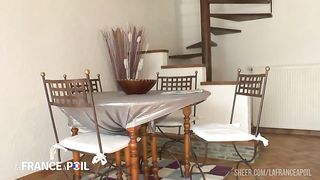 Une etudiante cochonne profite de l'absence de son mec pour se faire sodomiser par un autre