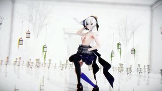 HOSHIMACHI SUISEI UNDRESS DANCE HOLOLIVE HENTAI VTUBER RABBIT HOLE SONG MMD 3D WHITE HAIR