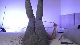 RUBBING PANTYHOSE ON PUSSY