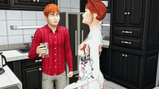 MATURE WOMAN CATCHES HER STEPSON MASTURBATING IN HIS ROOM AND OFFERS TO HELP HIM BY HAVING SEX WITH HIM - THE CREATION