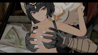 CANDACE X HILICHURLS SEX HENTAI GENSHIN IMPACT OUTSIDE CAMP BIG BOOBS CUMSHOT MMD 3D BLACK HAIR