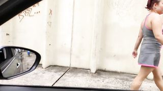 picking up the redhead on the street and fucking her ass - blowjob on the street
