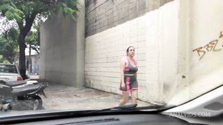 picking up the redhead on the street and fucking her ass - blowjob on the street