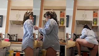 WHORE COOKING WITHOUT PANTIES