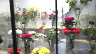 Worker of flower shop enticed into threeway with hot couple