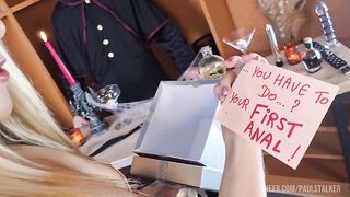 FIRST "ANAL-OWEEN" Lisa Wild Love first anal ever! Angel turns to horny demon...!