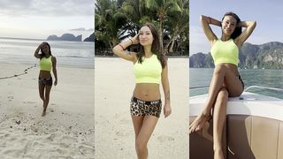 BEAUTIFUL MONIKA FOX IN GREEN TOP IN TROPICS