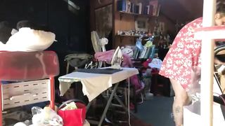 Let me finish ironing, come on you know I can't resist if I see your big cock