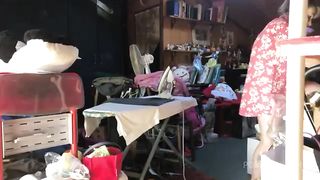 Let me finish ironing, come on you know I can't resist if I see your big cock