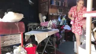 Let me finish ironing, come on you know I can't resist if I see your big cock