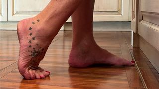 FROM FURRY SLIPPERS TO BARE FEET IN THE KITCHEN