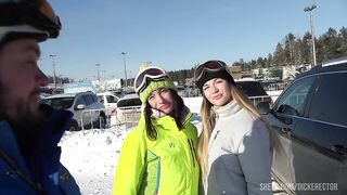 Hubby and wife tempt ski instructor into a dirty threesome
