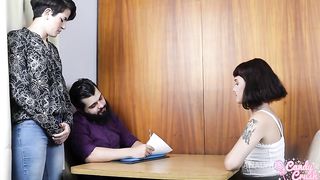 It's her first job interview and the position is to be the boss's little slut