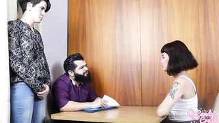 It's her first job interview and the position is to be the boss's little slut