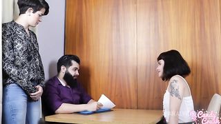 It's her first job interview and the position is to be the boss's little slut