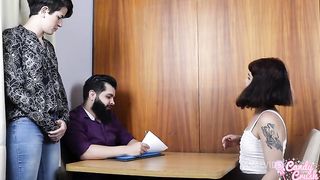 It's her first job interview and the position is to be the boss's little slut