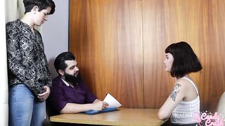 It's her first job interview and the position is to be the boss's little slut