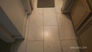 She offers up anal sex to her stepson while bent over cleaning
