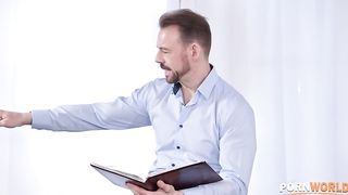 Wild Classroom DP with Slutty Schoolgirl Rebecca Volpetti and Cherry Kiss GP2336