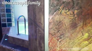 A friend invited us to the sauna and fucked us in turn