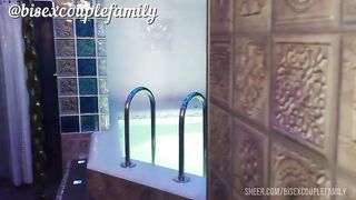 A friend invited us to the sauna and fucked us in turn