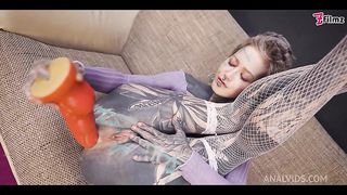 Tattoo Girl get ASS fucked with MACHINE - DP, gape, ANAL, prolapse, real orgasm - goth, punk, alt porn - ZF010