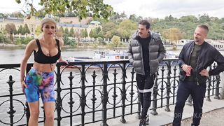 TIRED AFTER JOGGING...WET, LAURA CHRISTAL 2ON1 DP/DAP WITH PEE AND CUM IN MOUTH