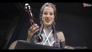 Tattooed teen ASS to MOUTH overload with METAL toy - PROLAPSE, gape, ANAL, ATM - split tounge, goth, punk, alt porn - ZF015