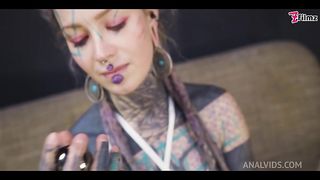 Tattooed teen ASS to MOUTH overload with METAL toy - PROLAPSE, gape, ANAL, ATM - split tounge, goth, punk, alt porn - ZF015