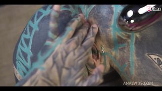Tattooed teen ASS to MOUTH overload with METAL toy - PROLAPSE, gape, ANAL, ATM - split tounge, goth, punk, alt porn - ZF015