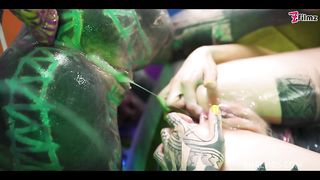 3 TATTOO lesbians play with CUM - ANAL gape, prolapse, ASS CUM SWAP + first time anal - punk, goth, alt porn - ANUSKATZZ - ZF012