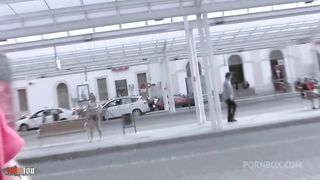 Cute young french babe Shana Spirit ass fucked at the beach